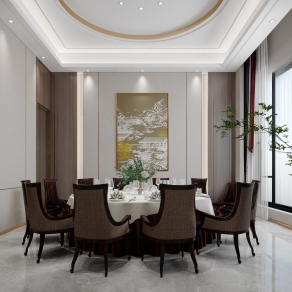 新中式餐饮包厢3D模型下载